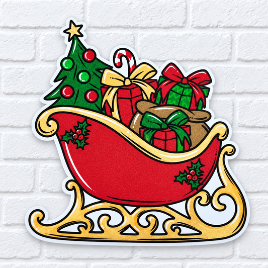 Christmas Sleigh Car Freshie – Red Holiday Sleigh Air Freshener