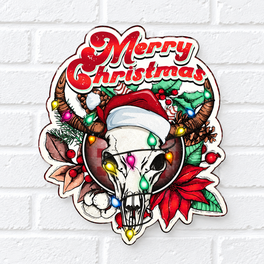 Merry Christmas Deer Skull Car Freshie – Western Christmas Air Freshener