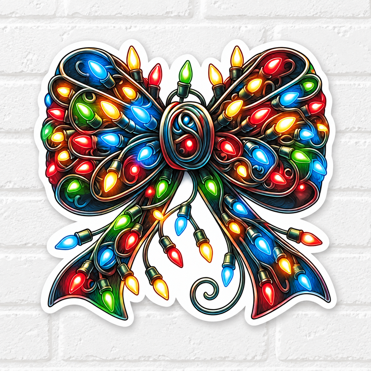 Christmas Light Bow Car Freshie – Colorful Holiday Air Freshener