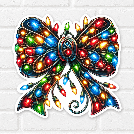 Christmas Light Bow Car Freshie – Colorful Holiday Air Freshener