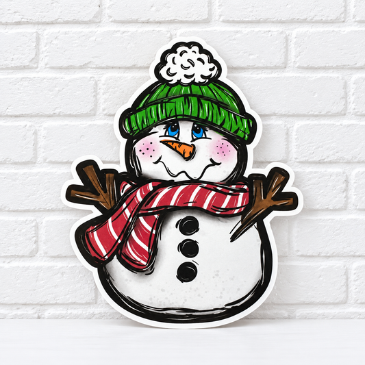 Green Hat Snowman Car Freshie – Christmas & Winter Air Freshener