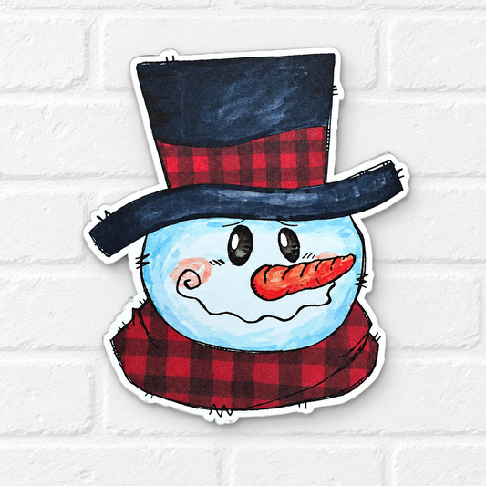 Buffalo Plaid Snowman Car Freshie – Rustic Winter Air Freshener