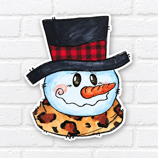 Buffalo Plaid & Leopard Snowman Car Freshie – Winter Air Freshener