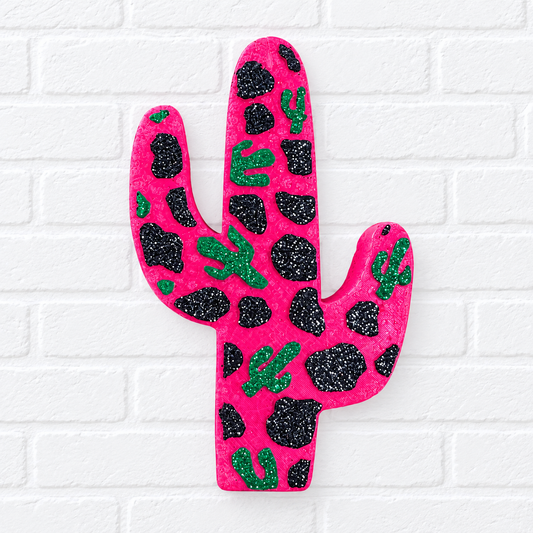 Pink Cow Print Cactus Car Freshie – Western Glitter Air Freshener