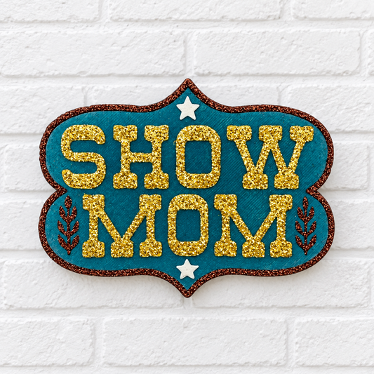 Show Mom Car Freshie – Teal & Gold Western Car Air Freshener