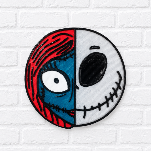 Stitched Skull & Doll Car Freshie | Gothic Halloween Car Air Freshener