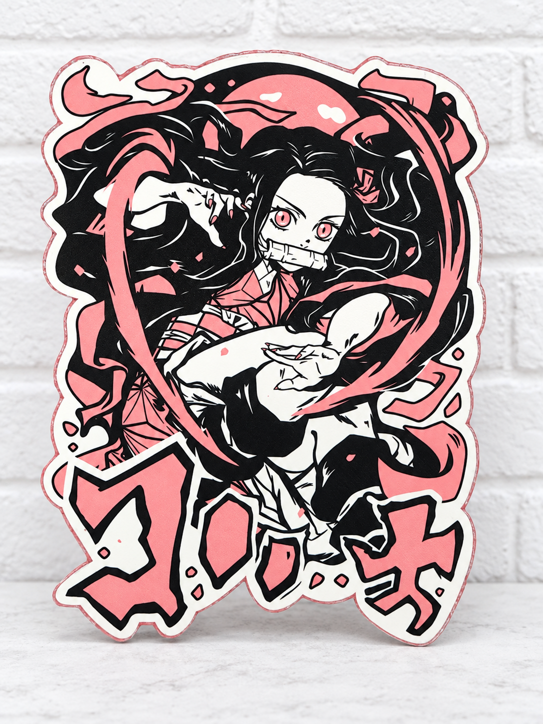 Pink & Black Anime Fighter Car Freshie