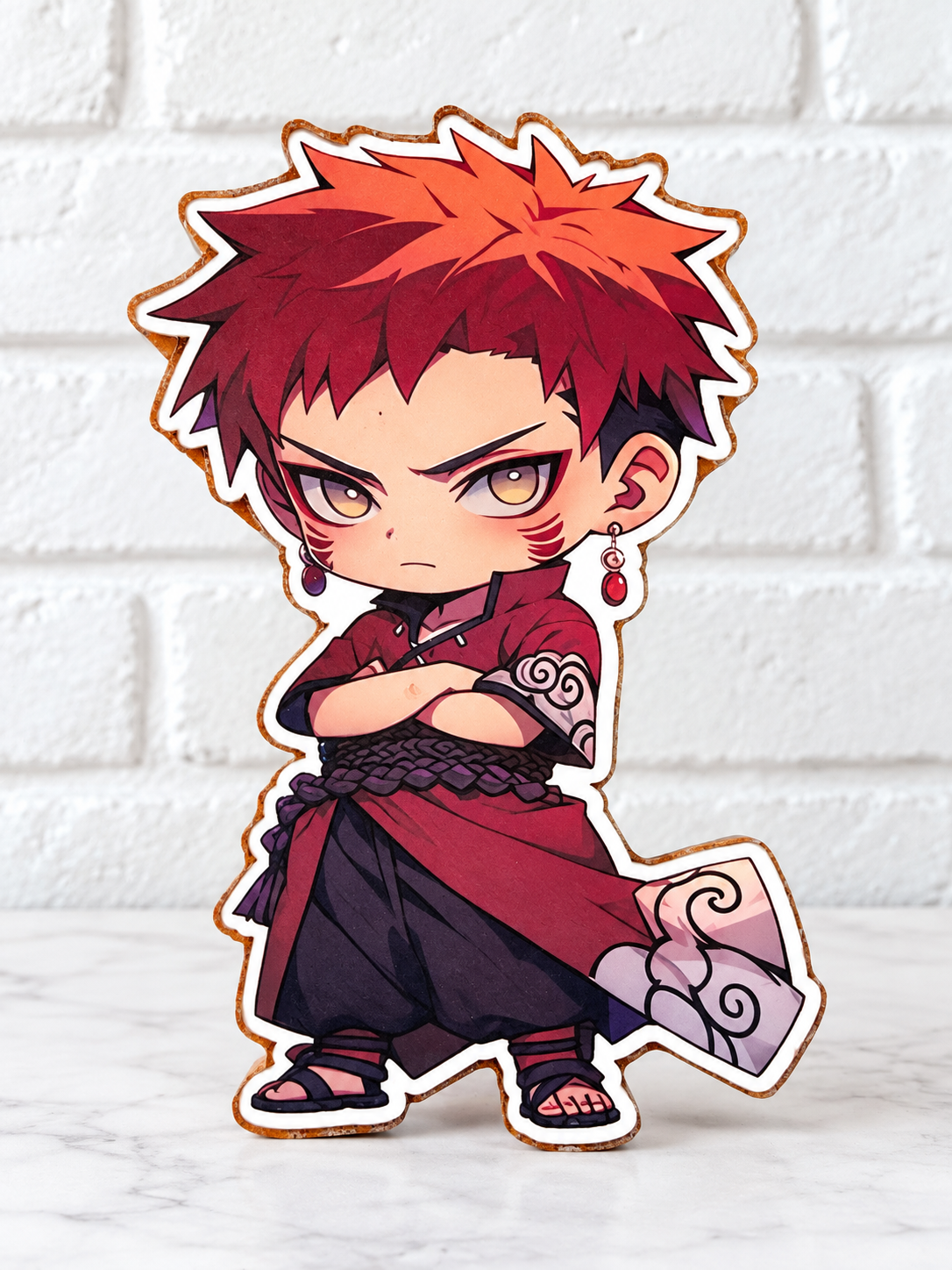 Red-Haired Anime Warrior Car Freshie