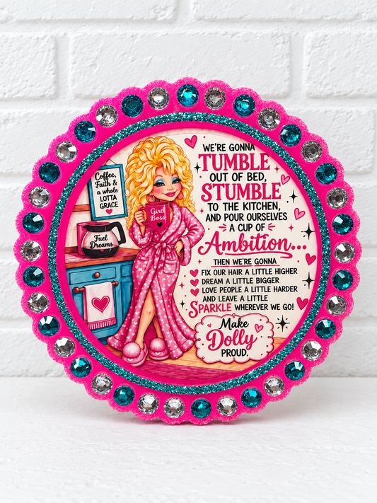 Make Dolly Proud Car Freshie – Pink & Teal Rhinestone Air Freshener
