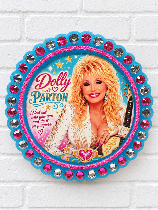 Dolly Parton Car Freshie – Blue & Pink Rhinestone Air Freshener