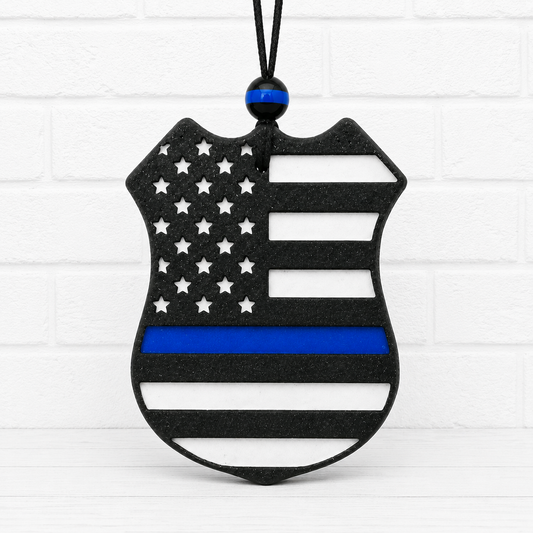 Thin Blue Line Police Badge Car Freshie | Law Enforcement Air Freshener | Police Officer Gift | Handmade Car Air Freshener