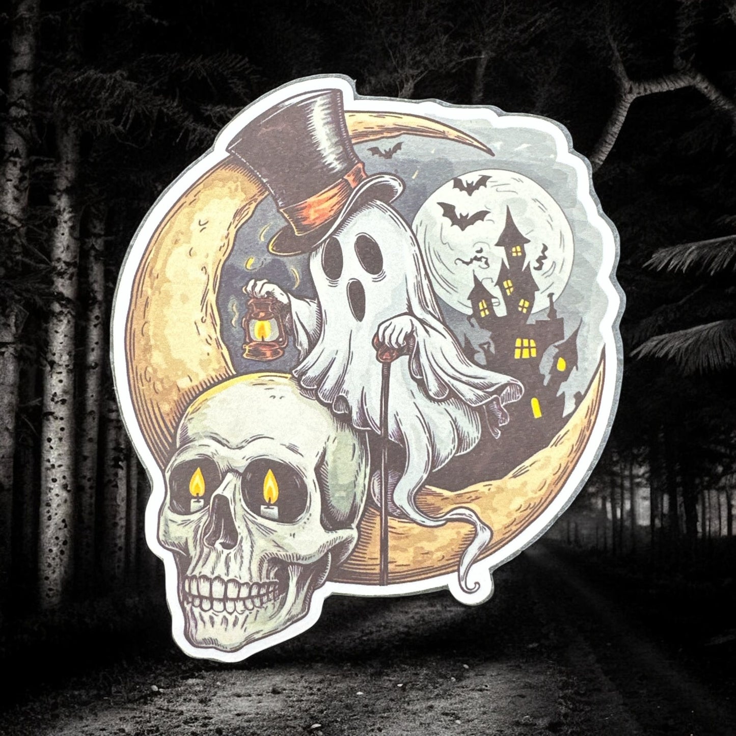 Spooky Top Hat Ghost Car Freshie