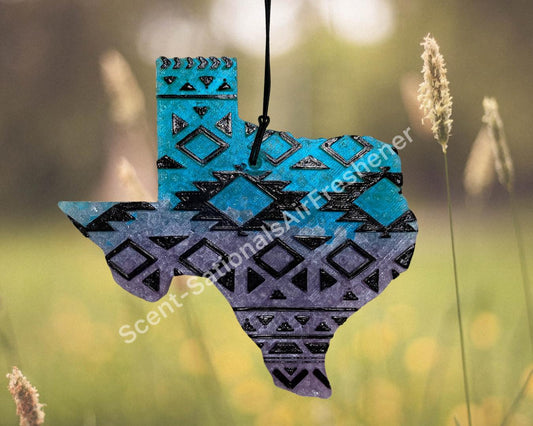 Texas w/Aztec Print Car Freshie