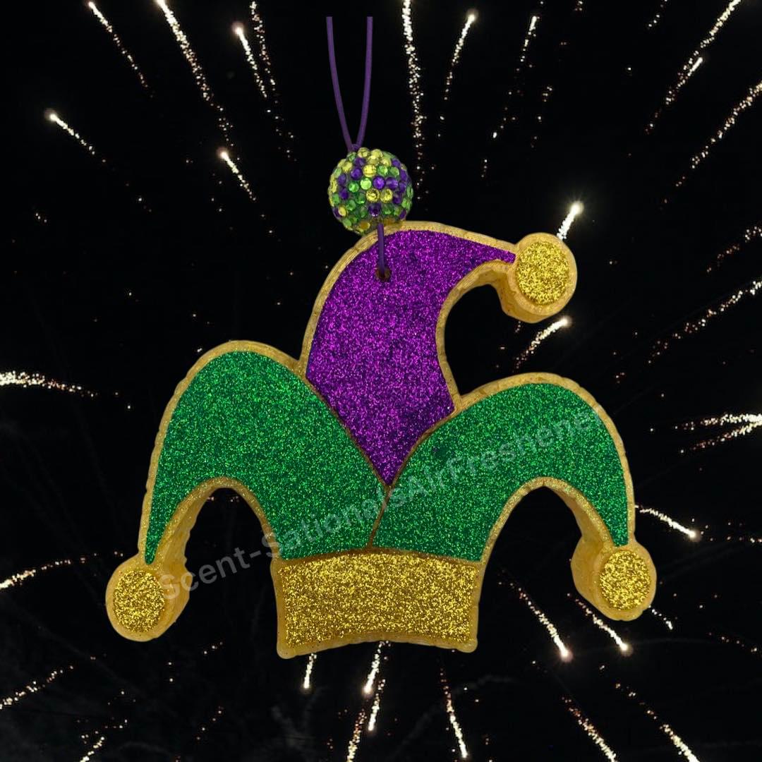 Mardi Gras Jester Hat Car Freshie