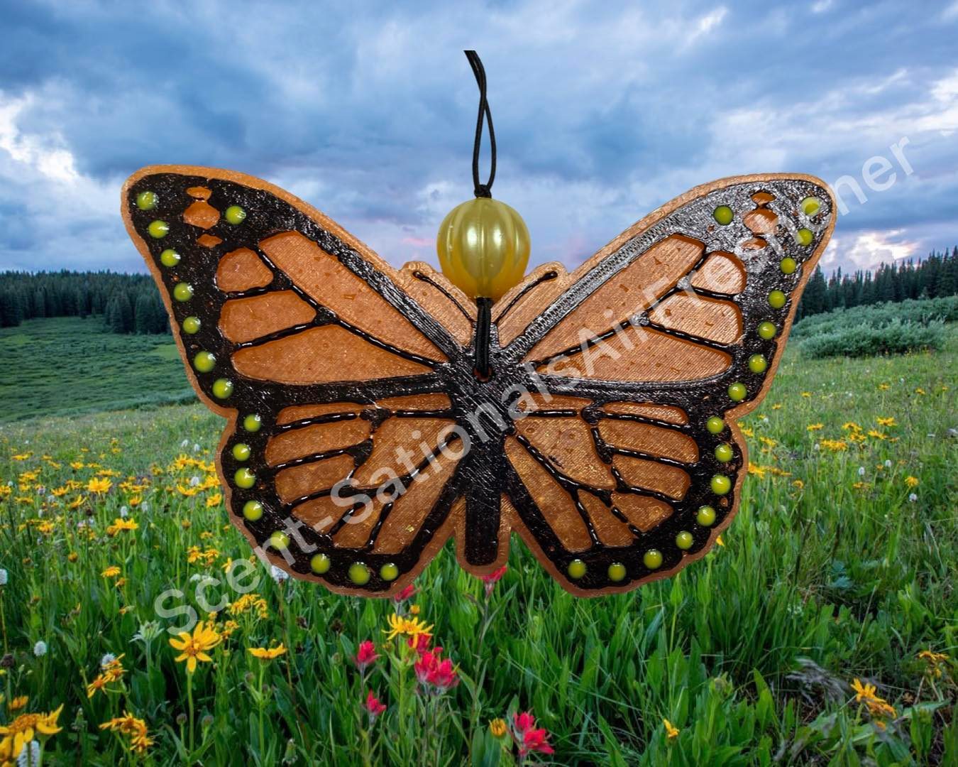 Orange Monarch Butterfly Car Freshie