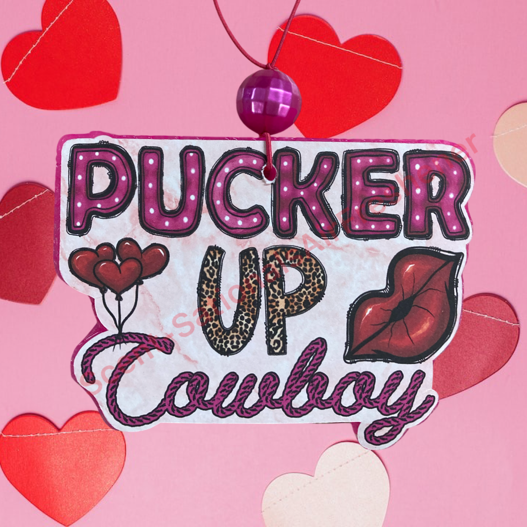 Pucker Up Cowboy Valentine’s Day Car Freshie